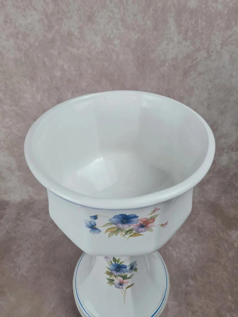 Cache-pot sobre pé em porcelana florida 🌿 Vintage anos 70 – photo 2